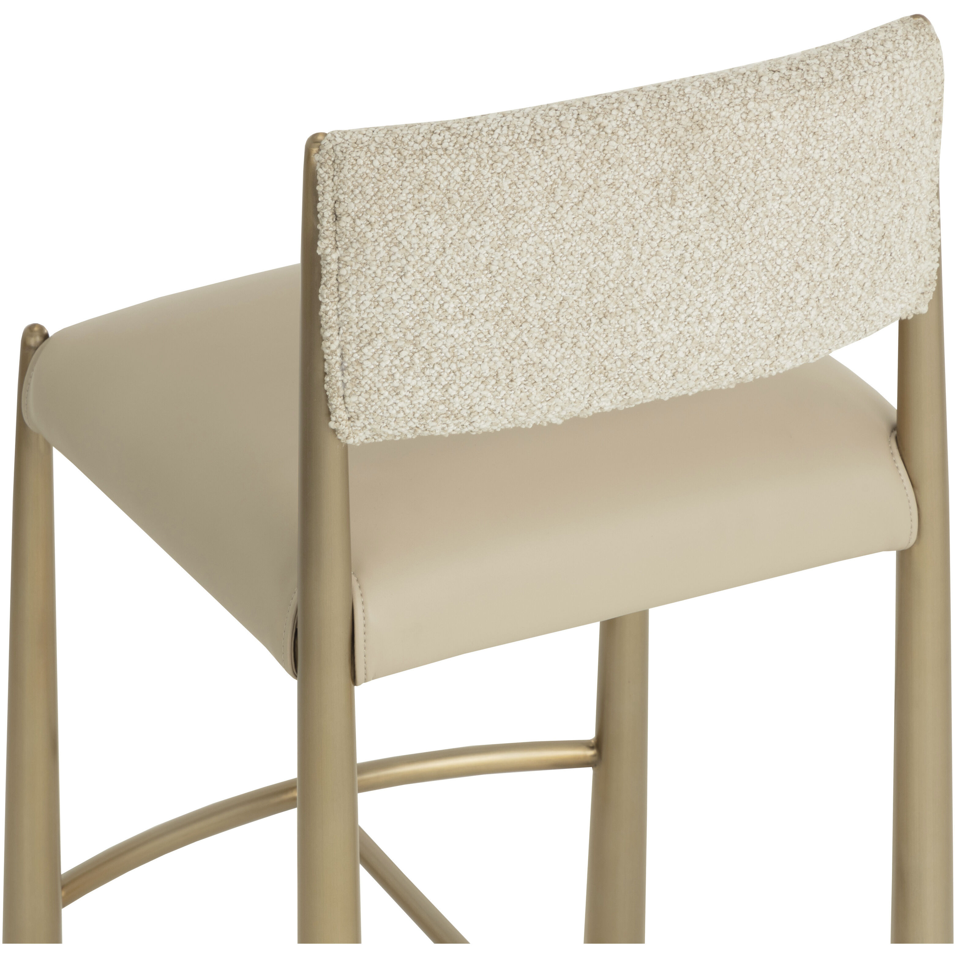 Bayard 40.5 inch Antique Brass / Napa Beige / Santa Cruz Oatmeal Barstool